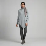پلیور یقه اسکی زنانه مدل PMM10 طوسی روشن - تصویر 3