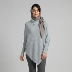 پلیور یقه اسکی زنانه مدل PMM10 طوسی روشن - تصویر 4