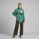 پلیور یقه اسکی زنانه مدل PMM10 سبز روشن - تصویر 4